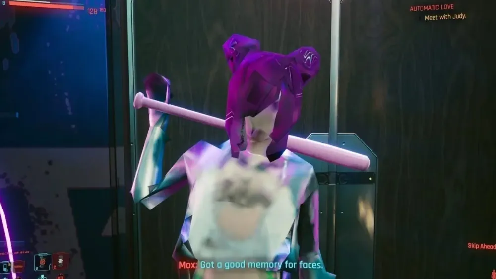 Cyberpunk 2077 render bug at launch showing low-detail geometry reminiscent of PlayStation 1 graphics