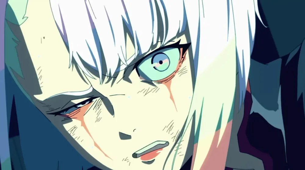 A neon-soaked scene from the latest Cyberpunk: Edgerunners Season 2 teaser trailer
