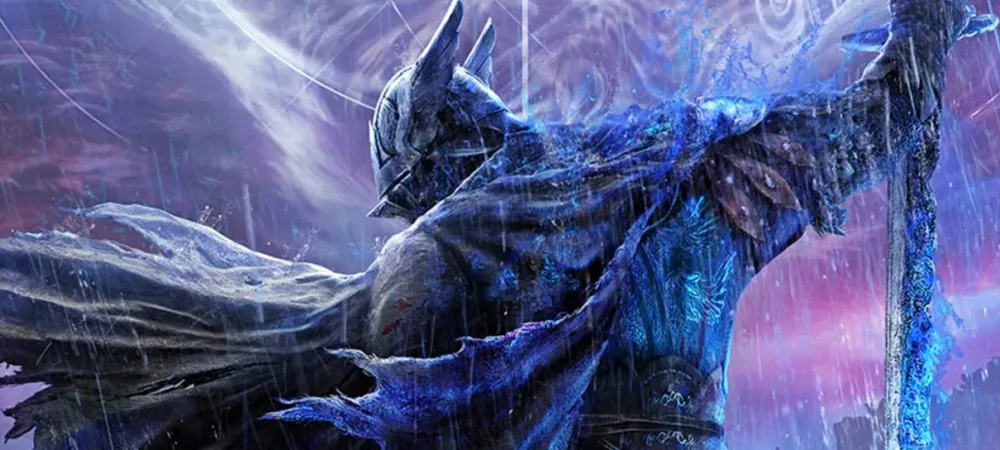 A frost-clad knight wreathed in icy energy, key art from Elden Ring Nightreign.