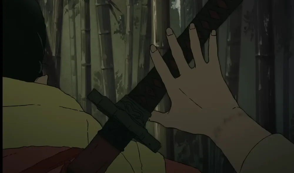 Wolf clashes mid-air against a sword-wielding foe during the action montage of the Sekiro: No Defeat trailer.