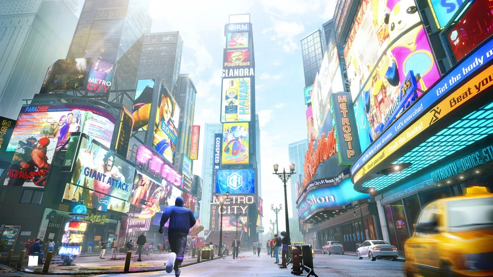 Two Street Fighter 6 characters clash in a brightly lit arena.
